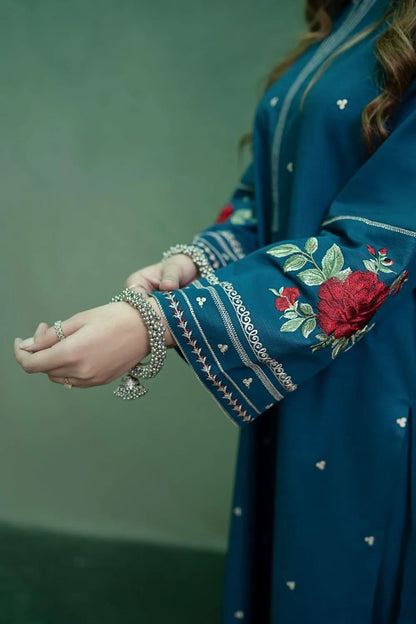 Designer Lawn Summer Collection – 3-Piece Embroidered Suit with Printed Dupatta