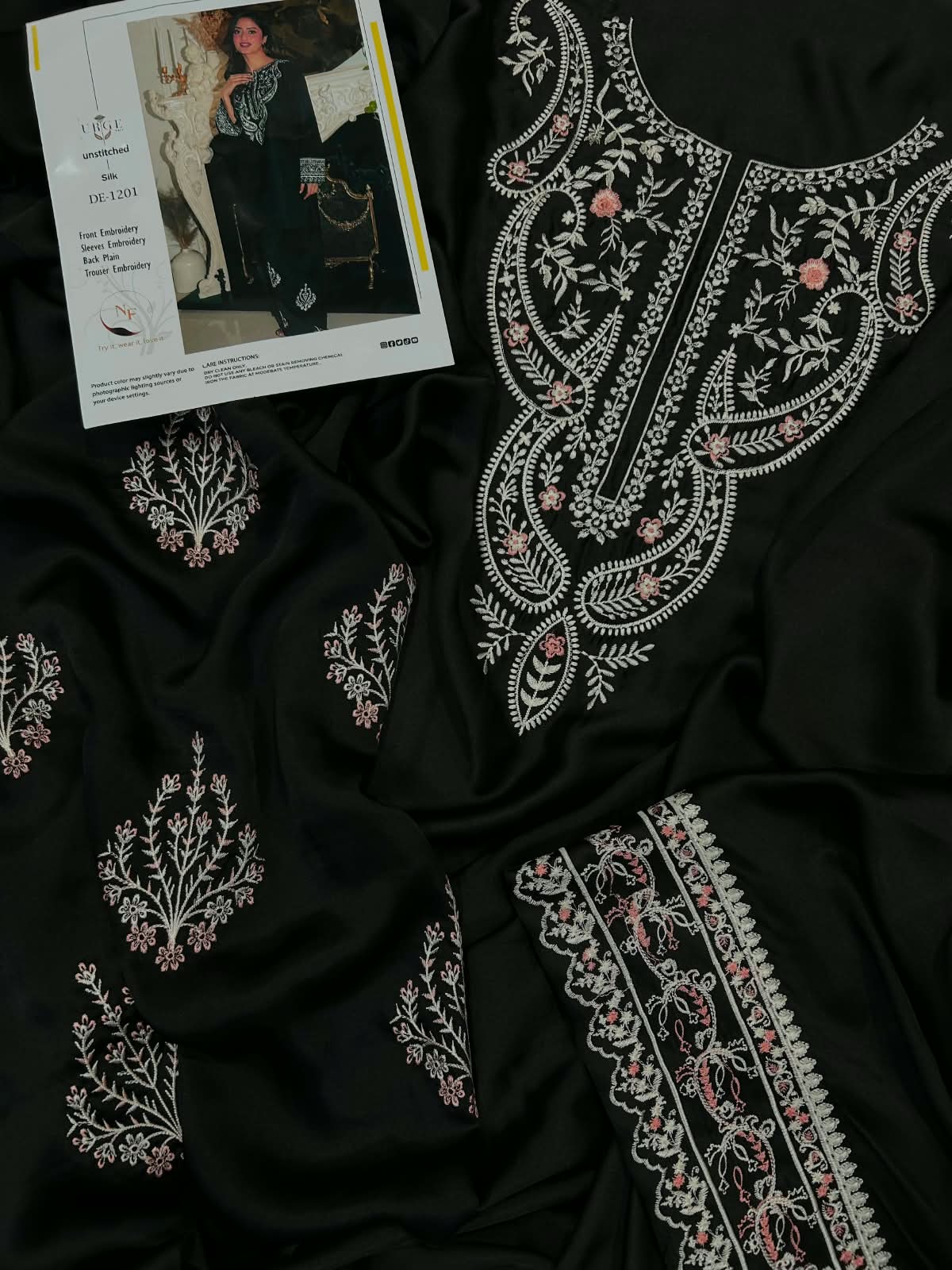 Luxury Embroidered Shamoze Silk 2-Piece Suit –