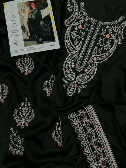 Luxury Embroidered Shamoze Silk 2-Piece Suit –