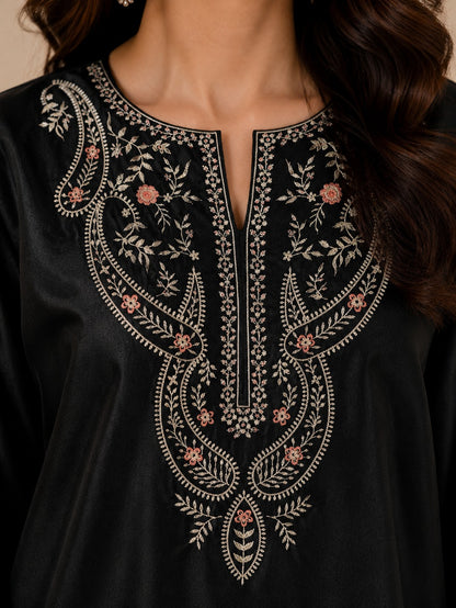Luxury Embroidered Shamoze Silk 2-Piece Suit –