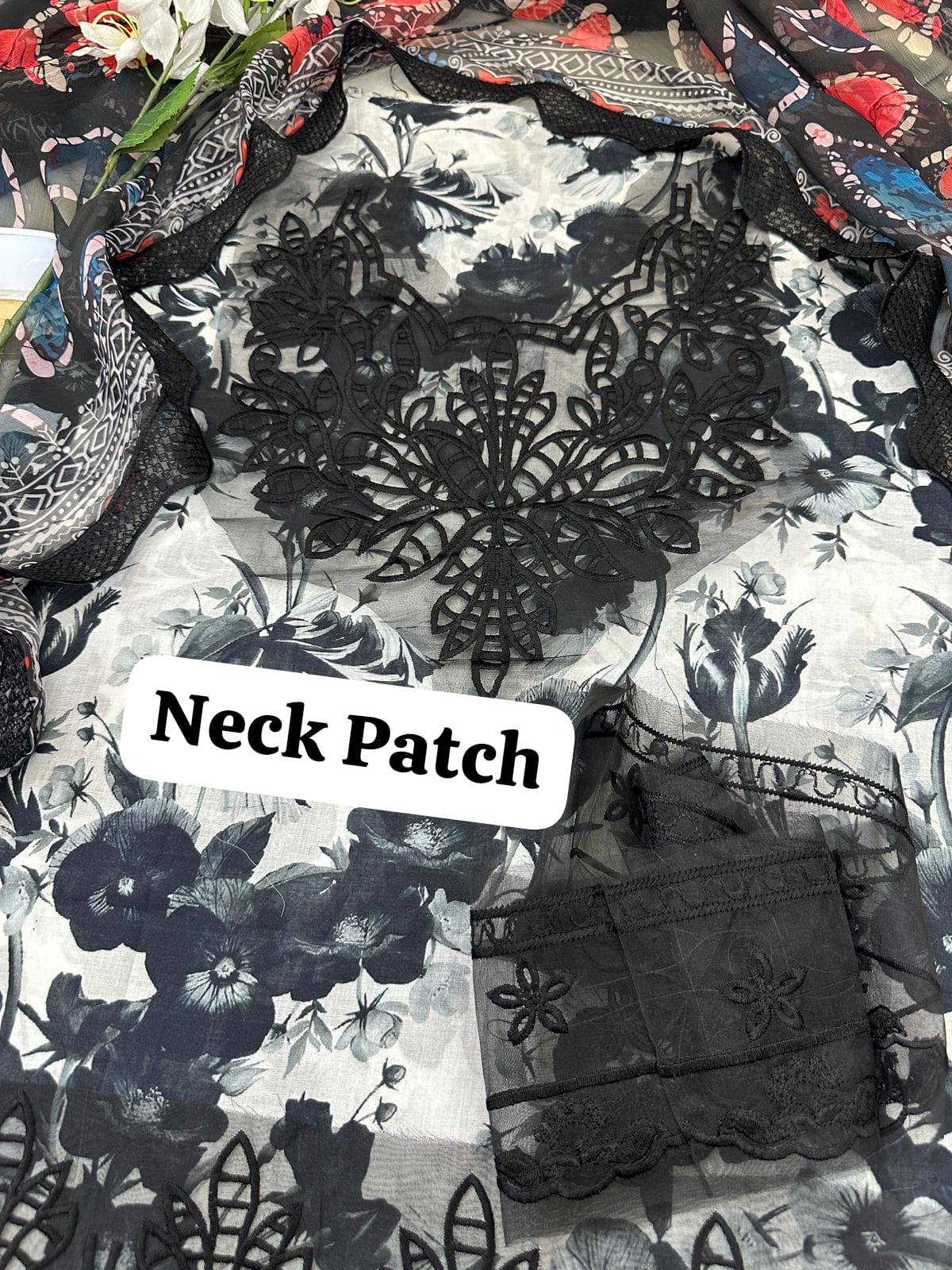 NORAH BRAND Black & White Digital Printed 3-Piece Lawn Suit (Code FC 770070-79)