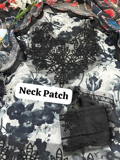NORAH BRAND Black & White Digital Printed 3-Piece Lawn Suit (Code FC 770070-79)