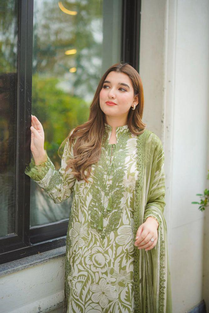 ANEEL'S Master Replica – 3-Piece Printed Lawn Suit with Embroidered Patches