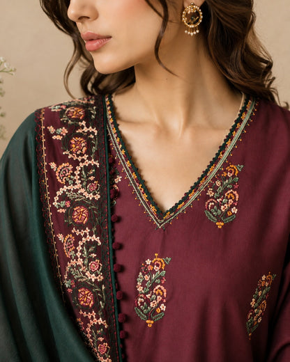 BATIK Lawn Summer Eid Collection 2026 – Heavy Embroidered 3-Piece Suit (Code FC 92002)