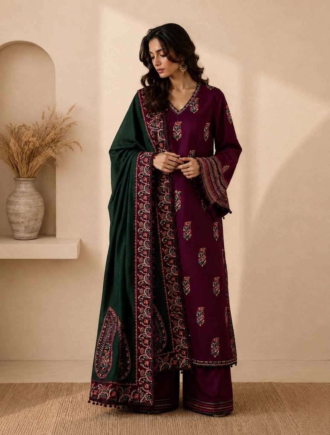 BATIK Lawn Summer Eid Collection 2026 – Heavy Embroidered 3-Piece Suit (Code FC 92002)