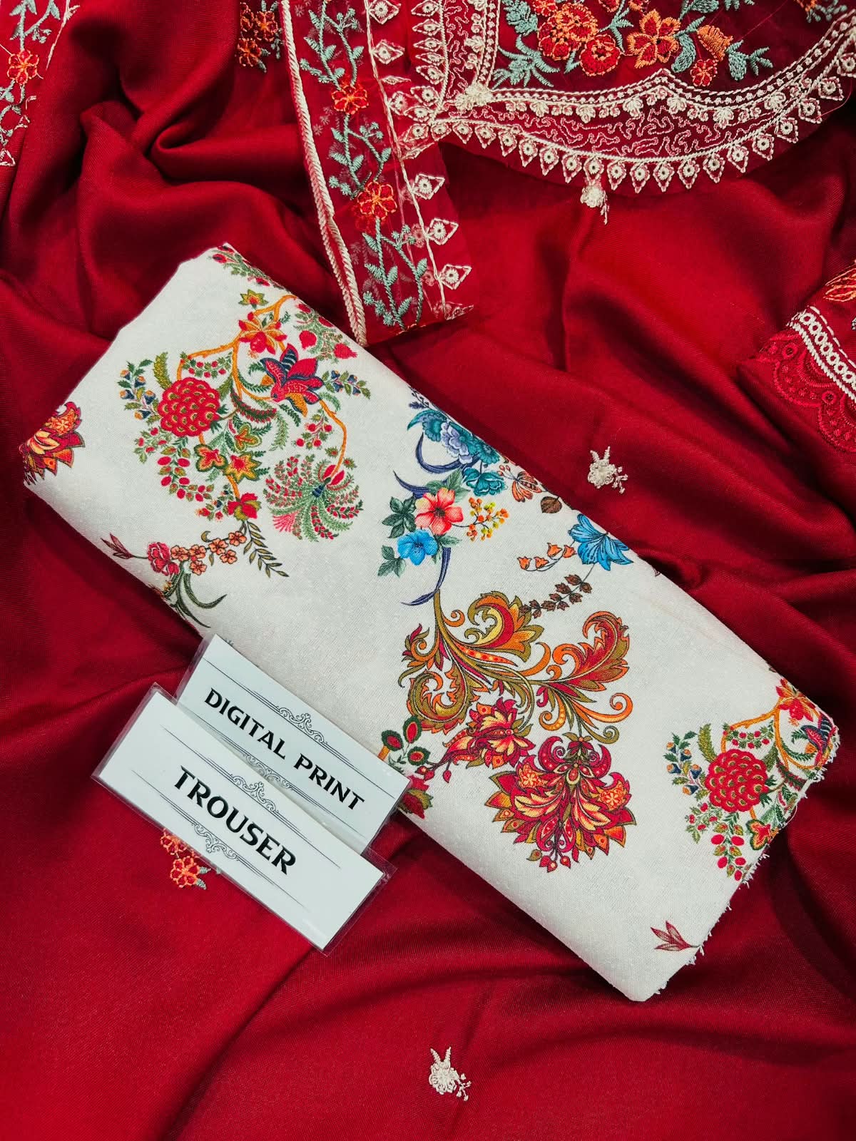 Aneelas - Premium Air-Jet Dhanak 3-Piece Embroidered Suit