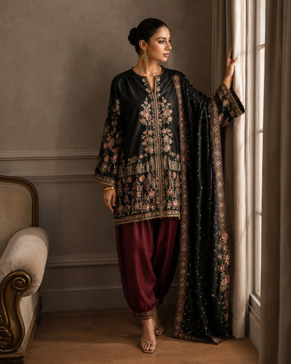 Ethnic Silk Embroidered 3-Piece Suit 2026