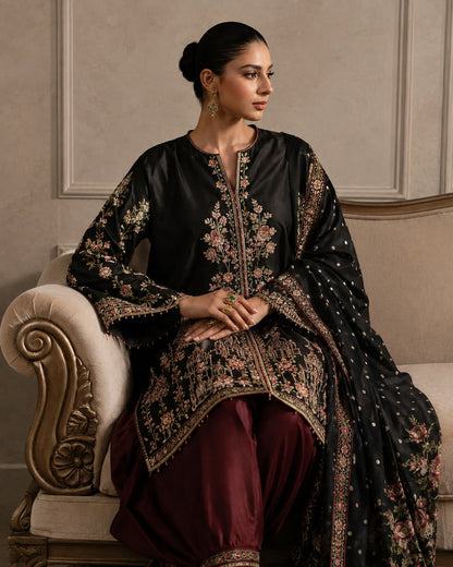 Ethnic Silk Embroidered 3-Piece Suit 2026