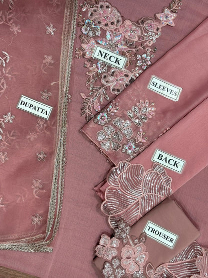 Iznik Master Replica – Heavy Embroidered Chiffon 3-Piece Suit (Adda Work)