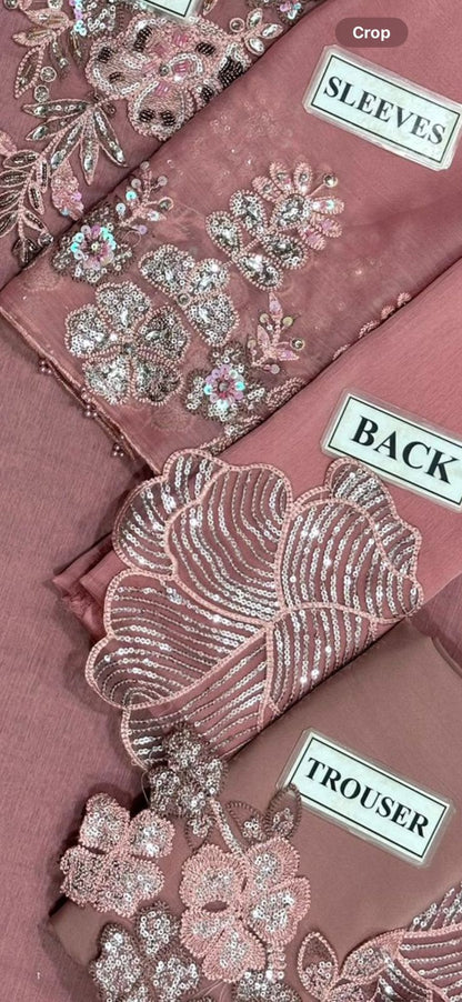 Iznik Master Replica – Heavy Embroidered Chiffon 3-Piece Suit (Adda Work)